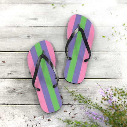 L Black sole Trigender Pride Flip Flops