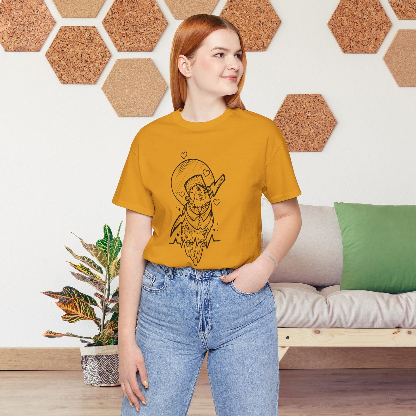 Frankenstein Lovebird, Line Art Tee