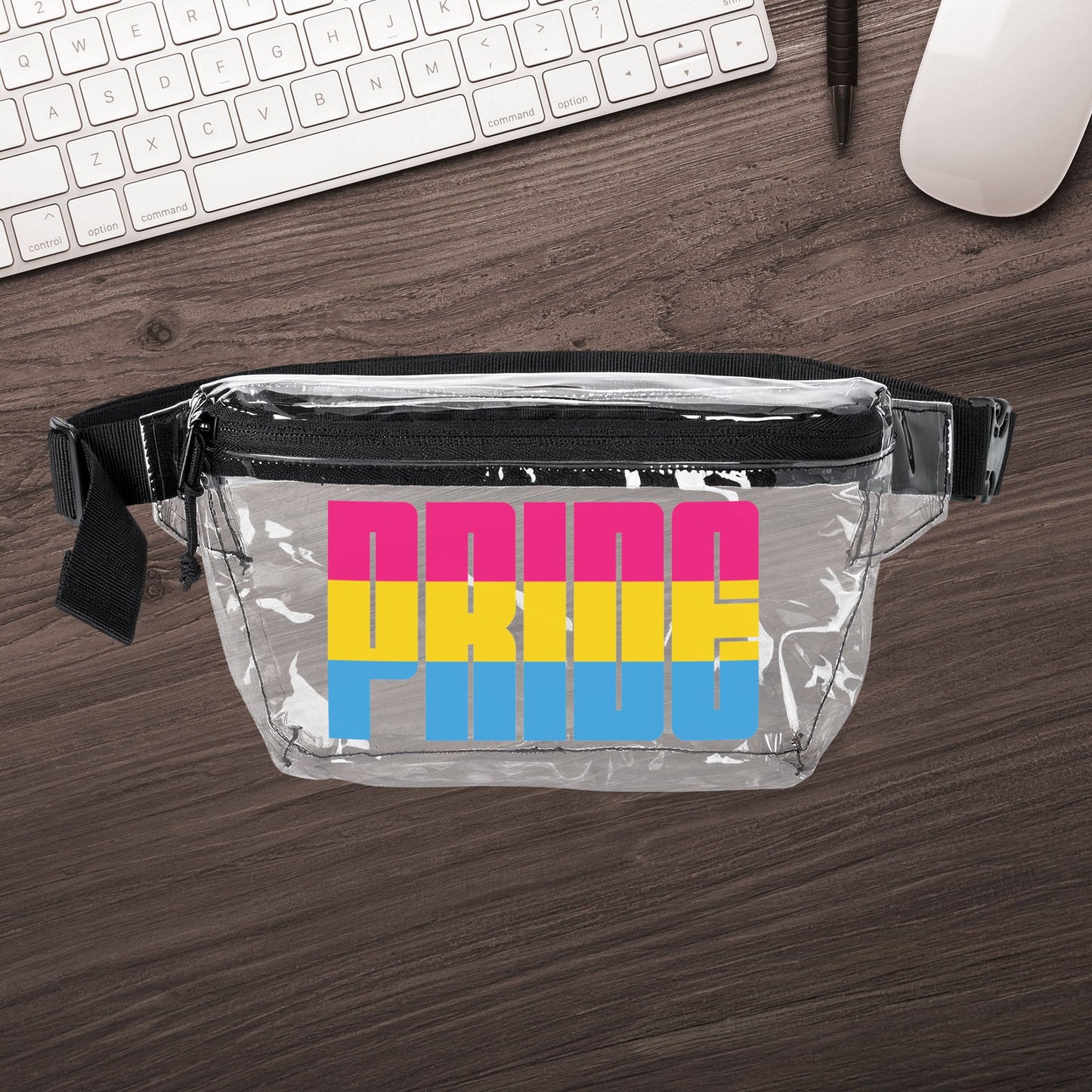 Clear Black One size Pansexual Pride Clear Fanny Pack