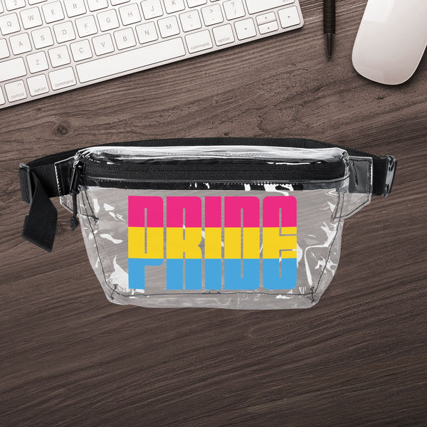 One size Clear Black Pansexual Pride Clear Fanny Pack