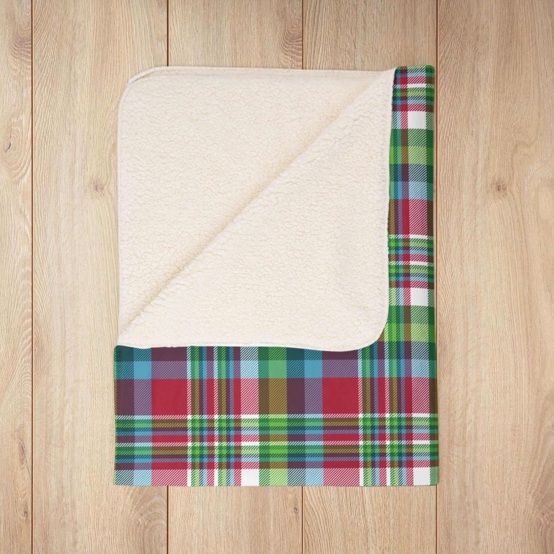 Christmas Winter Plaid Fleece Sherpa Blanket