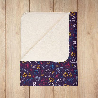 Polyamory Pride Halloween Fleece Sherpa Blanket