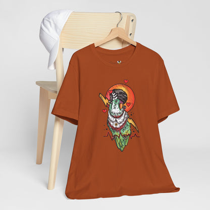 Bride of Frankenstein Lovebird, Hand-Drawn & Hand-Colored Tee