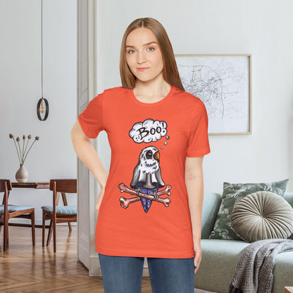 Ghost Lovebird Boo! Hand-Drawn & Hand-Colored Tee