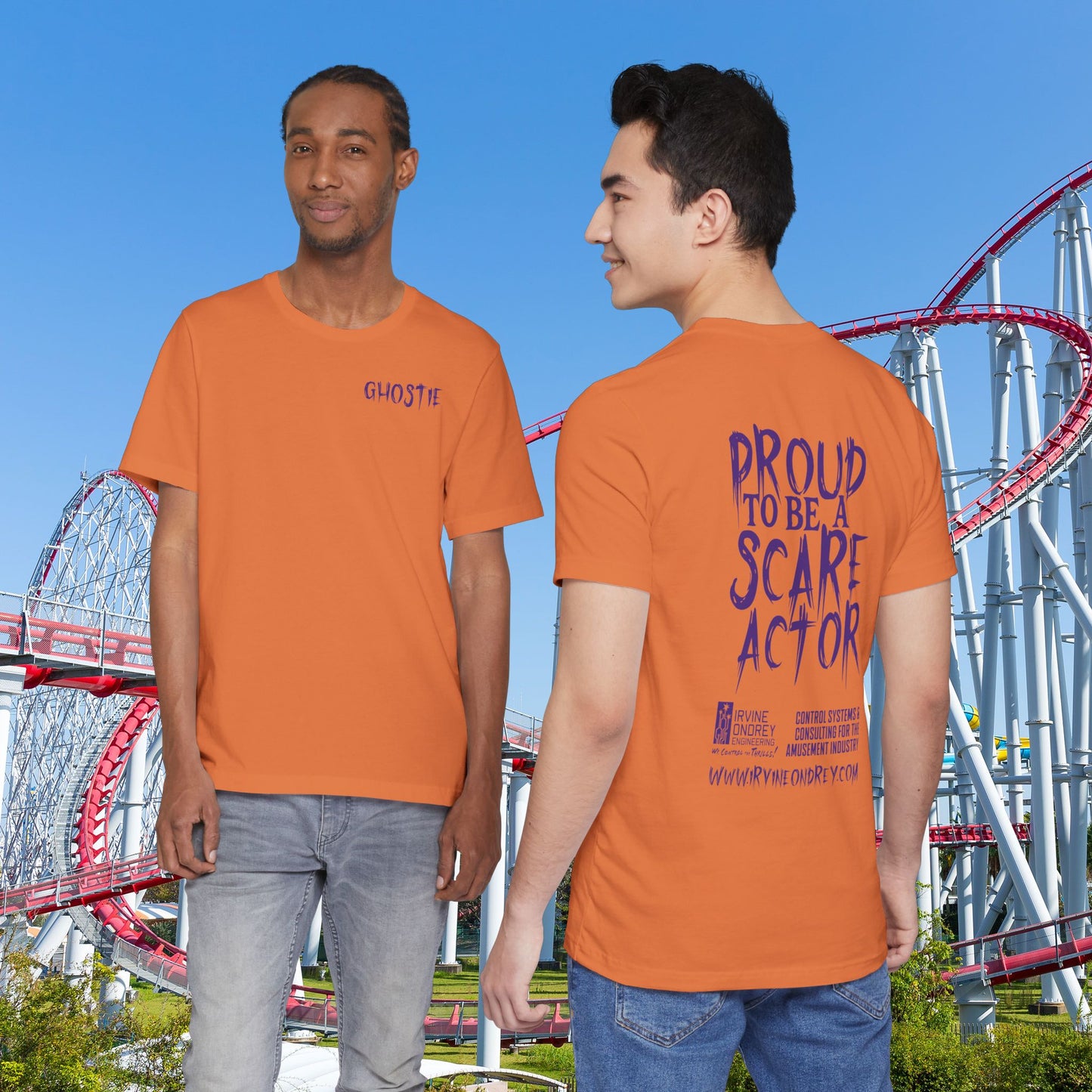 Burnt Orange Proud to Be a Scare Actor Personalized Tee • Irvine Ondrey Engineering