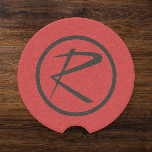 Rambler Logo Red & Black Soapstone Car Cup-Holder Coaster