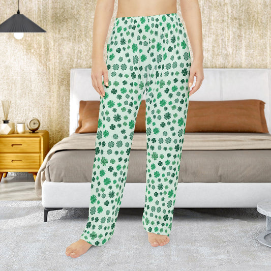Women’s St. Patrick’s Day 4 Leaf Clover Shamrock Pajama Pants