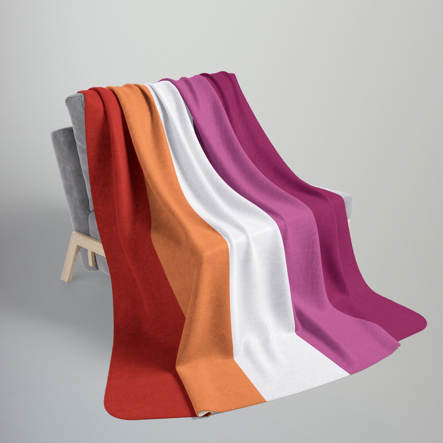 Lesbian Sunset Pride Flag Fleece Sherpa Blanket