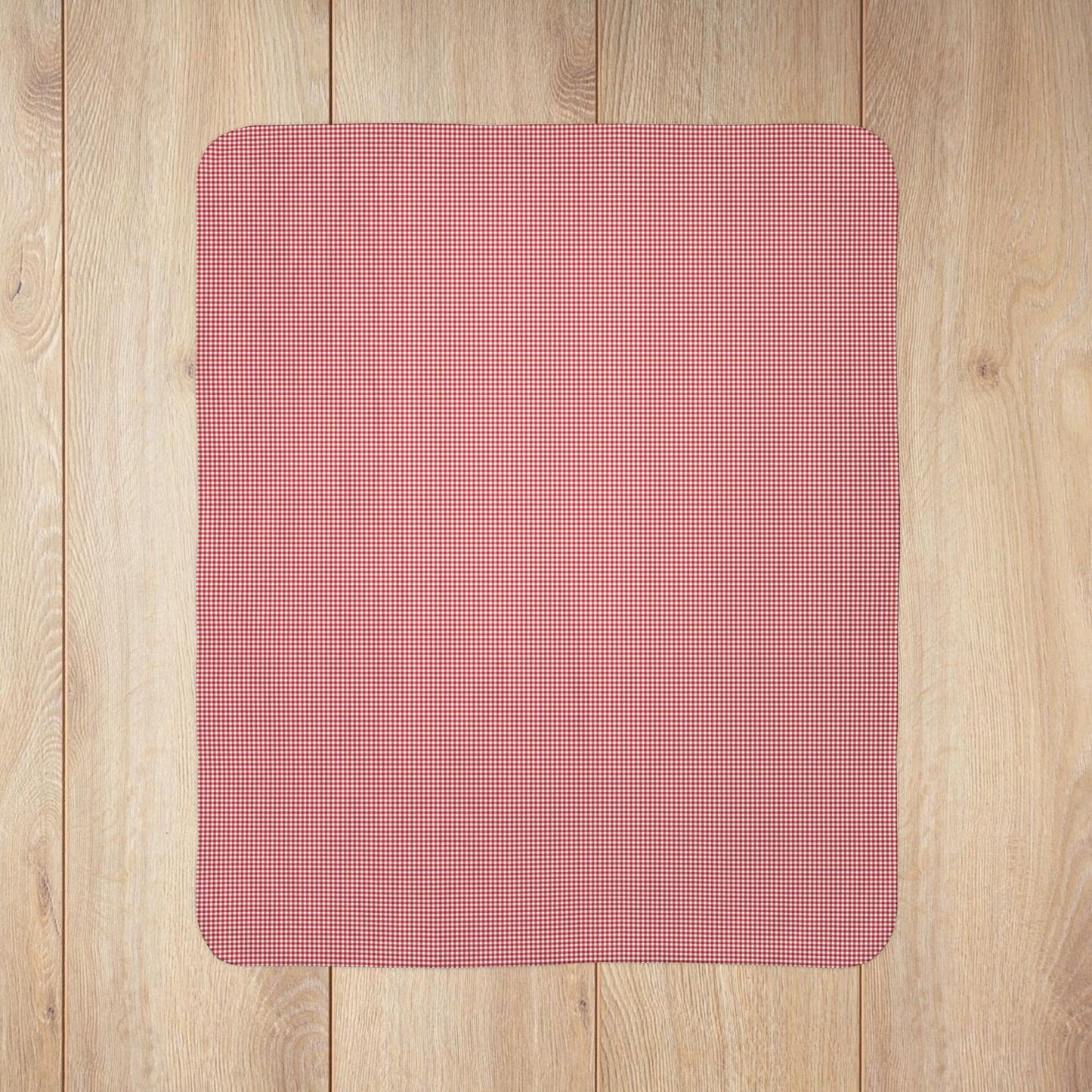 Red & White Gingham Fleece Sherpa Blanket