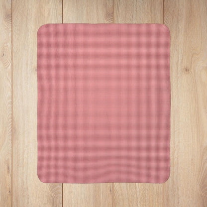 Red & White Gingham Fleece Sherpa Blanket