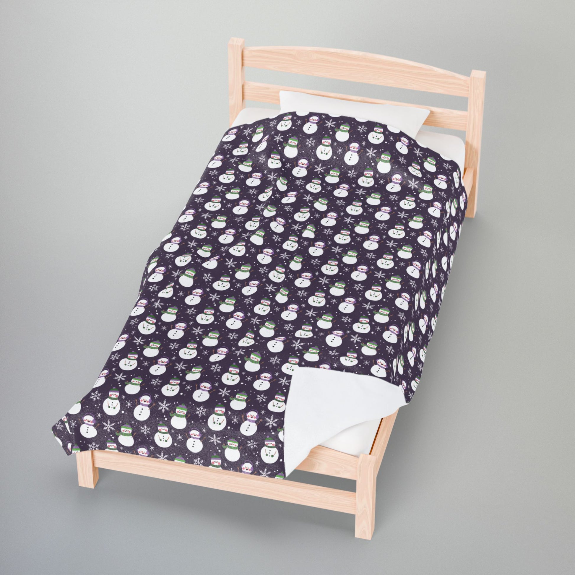 Genderqueer Pride Snowmen Velveteen Plush Blanket