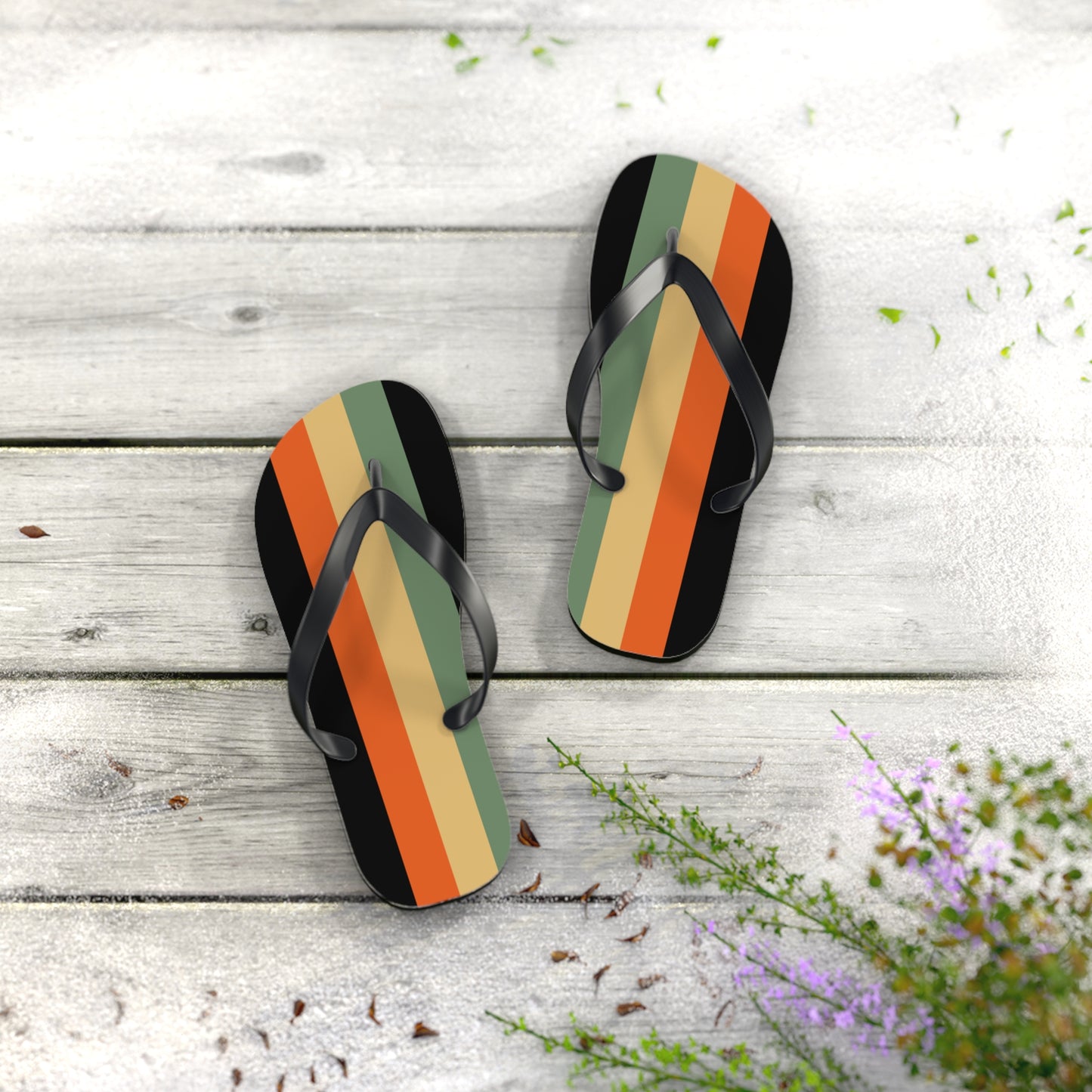S Black sole Anodiean Pride Flip Flops