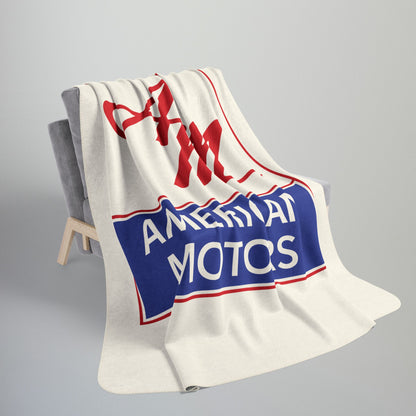 AMC Square Logo Ivory Fleece Sherpa Blanket