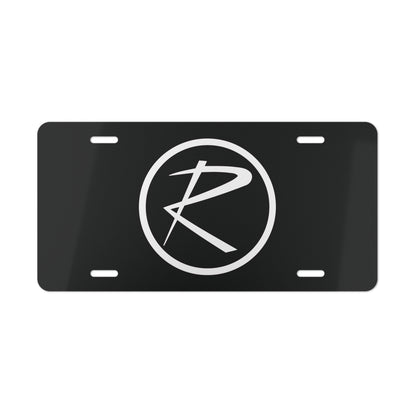 Rambler White Logo Black Vanity Plates