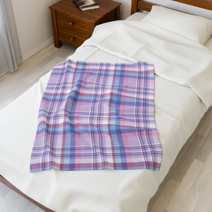 Bigender Pride Plaid Velveteen Plush Blanket