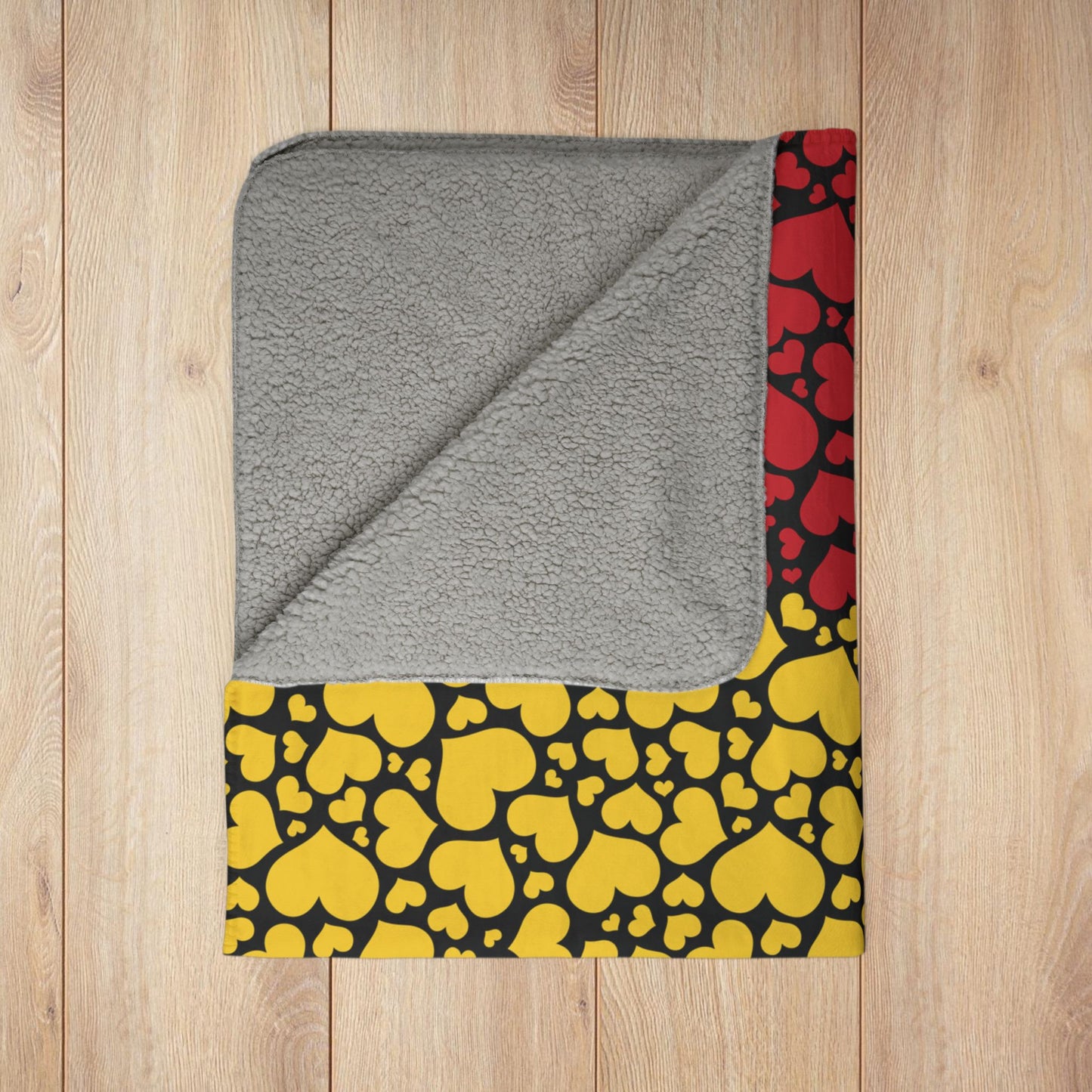 Guinea Flag Hearts Fleece Sherpa Blanket