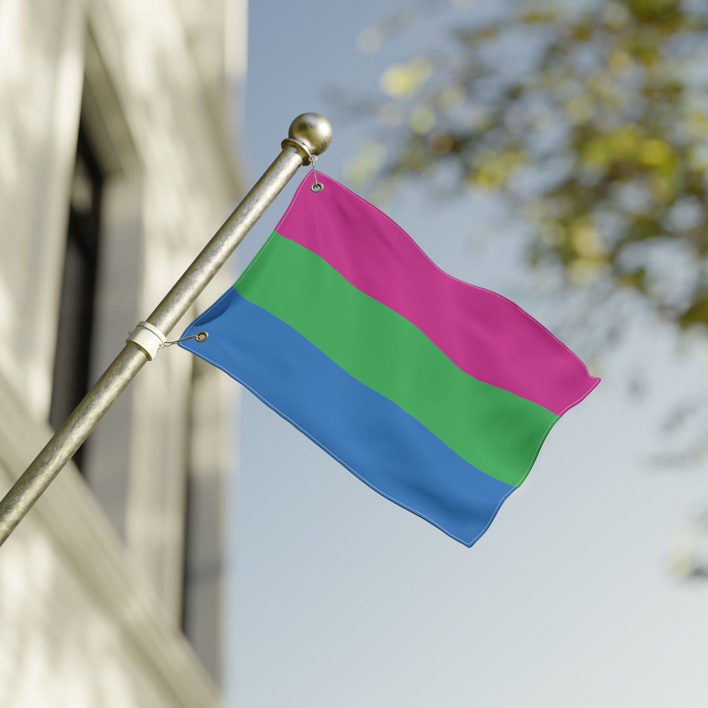 12'' × 18'' Polysexual Pride Flag with Grommets