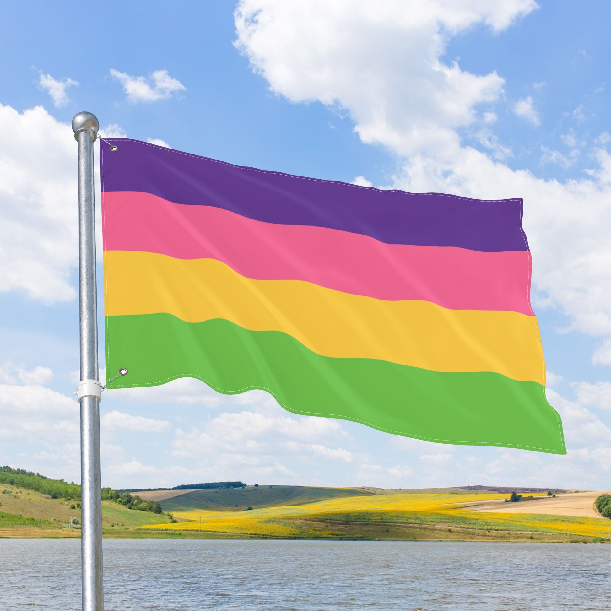 Sappho / Inclusive Lesbian Double-Sided Pride Lydia Flag with Grommets