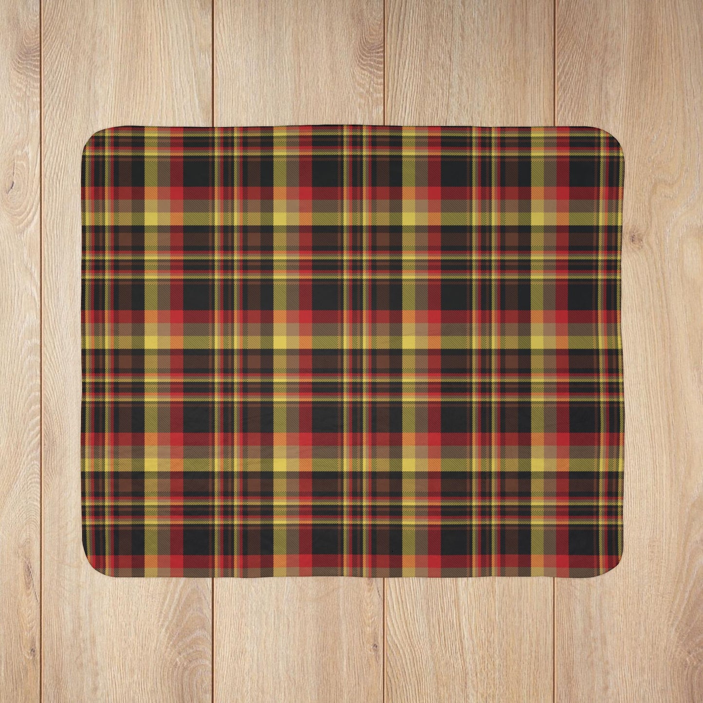 Black, Red & Yellow Gurnee IL Plaid Fleece Sherpa Blanket