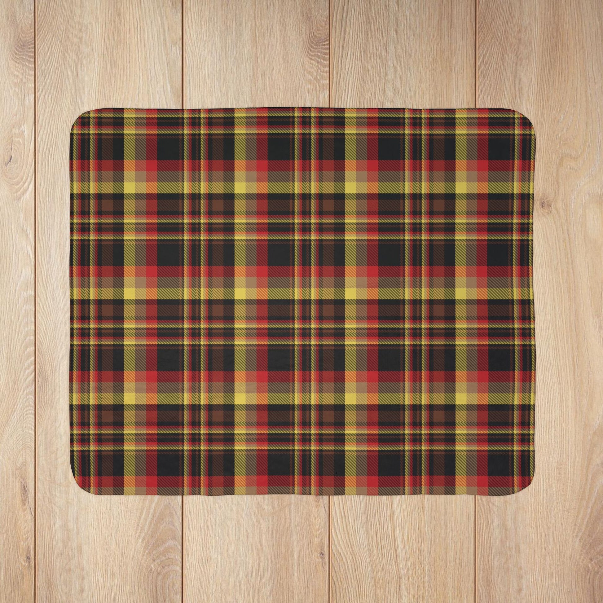 Black, Red & Yellow Gurnee IL Plaid Fleece Sherpa Blanket