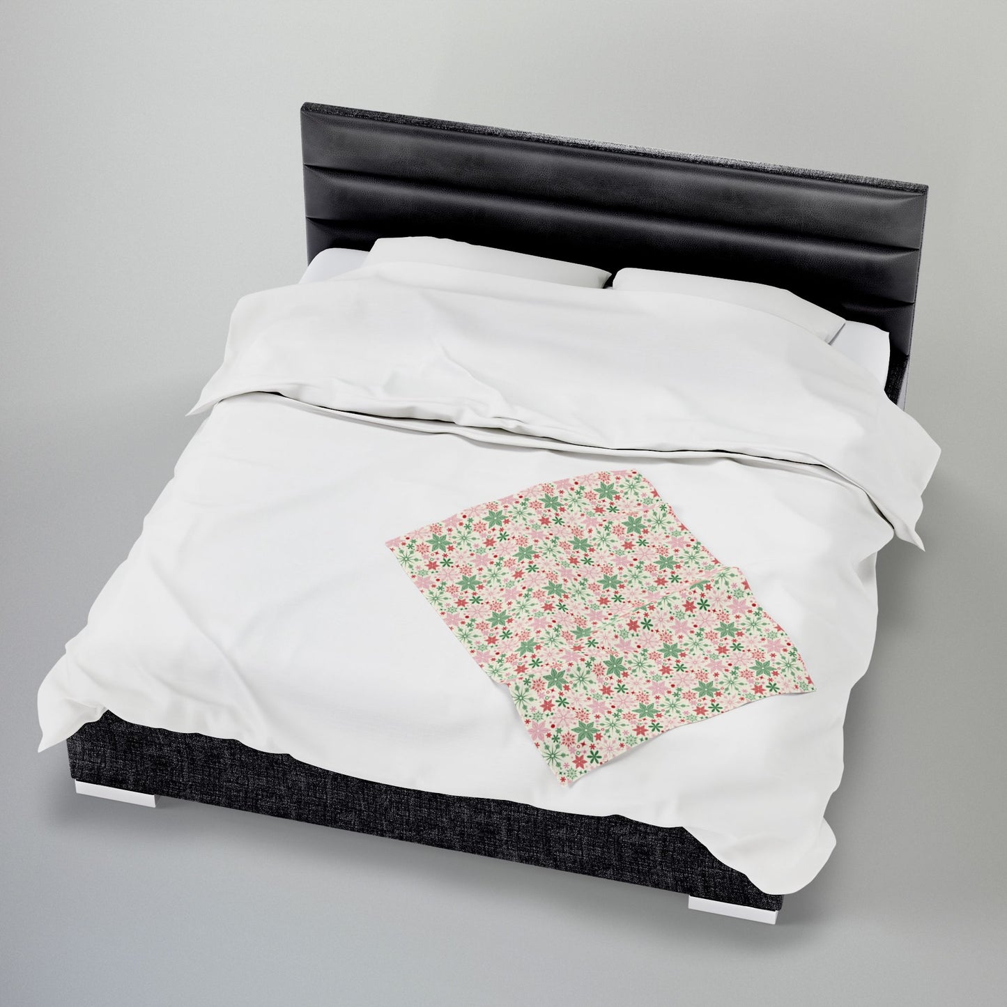 Christmas Pink Snowflake Velveteen Plush Blanket