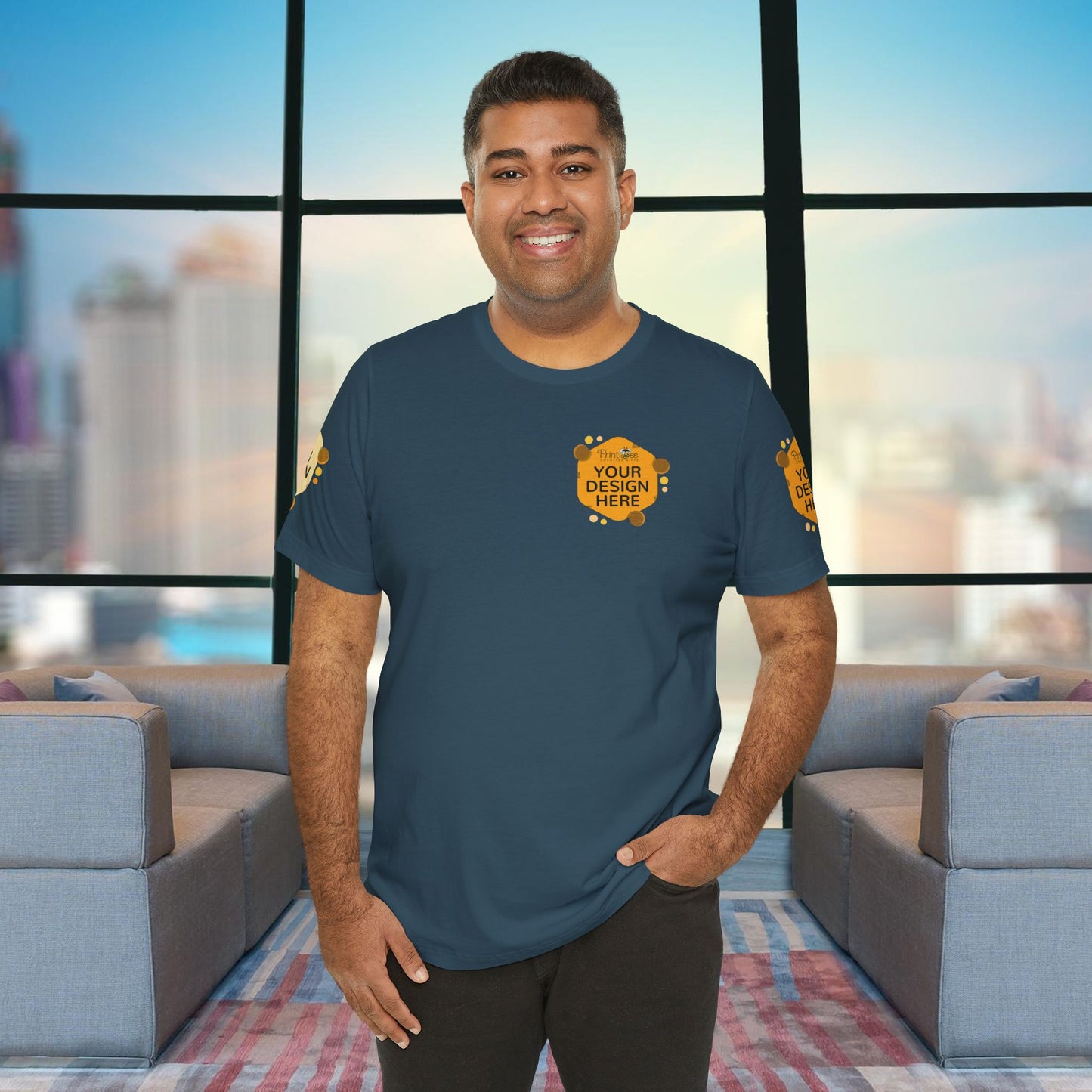 Deep Teal Custom Blue & Teal Tees for BELLA+CANVAS® 3001