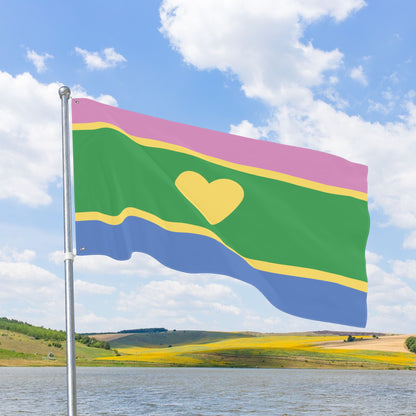 Polyromantic Pride Heart Flag with Grommets