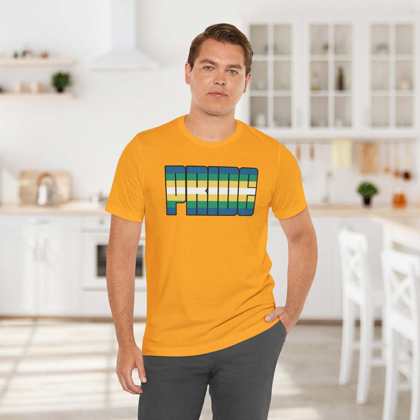 Gold Non-Binary Boy Pride Tee