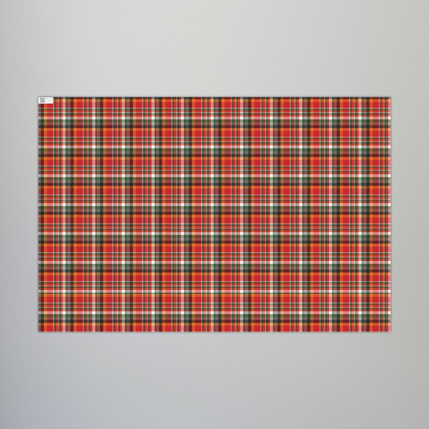 Christmas Red & Pewter Tampa Bay FL Plaid Gift Wrapping Paper Roll