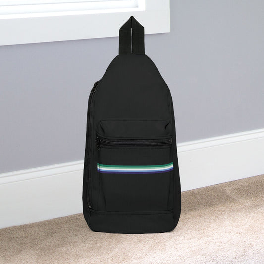 14.5" × 9'' Gay Men Pride Black Minimalist Cross Body Sling Bag
