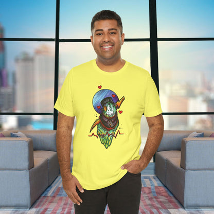 Frankenstein Lovebird, Hand-Drawn & Hand-Colored Tee