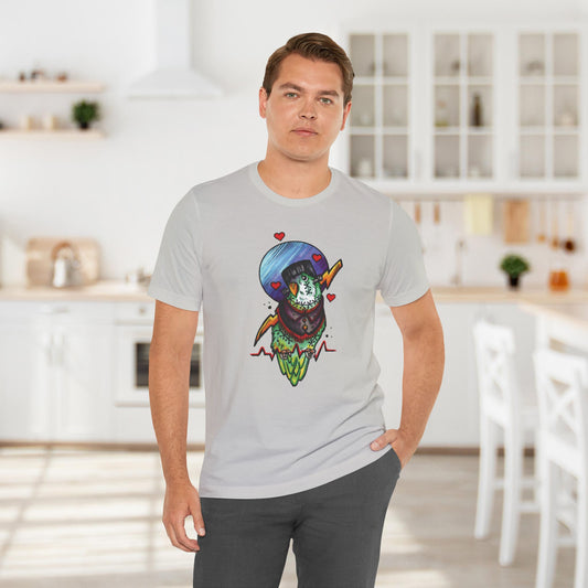 Frankenstein Lovebird, Hand-Drawn & Hand-Colored Tee