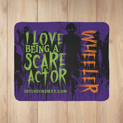 50" × 60" Grey I Love Being a Scare Actor Personalized Fleece Sherpa Blanket • Irvine Ondrey Engineering