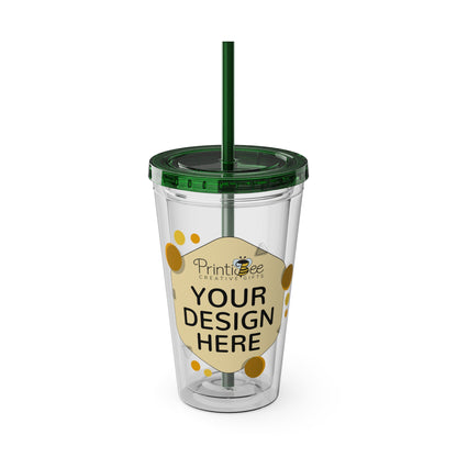 Custom 16oz Tumbler with Straw