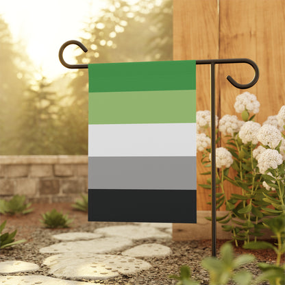 Aromantic Pride Garden Flag Banner