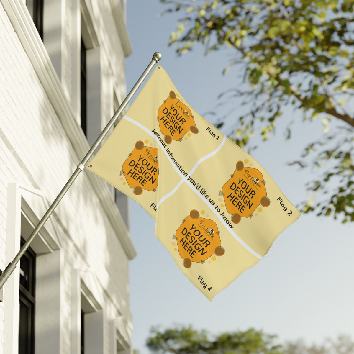 36'' × 60'' Custom 4 Flag Collage with Grommets