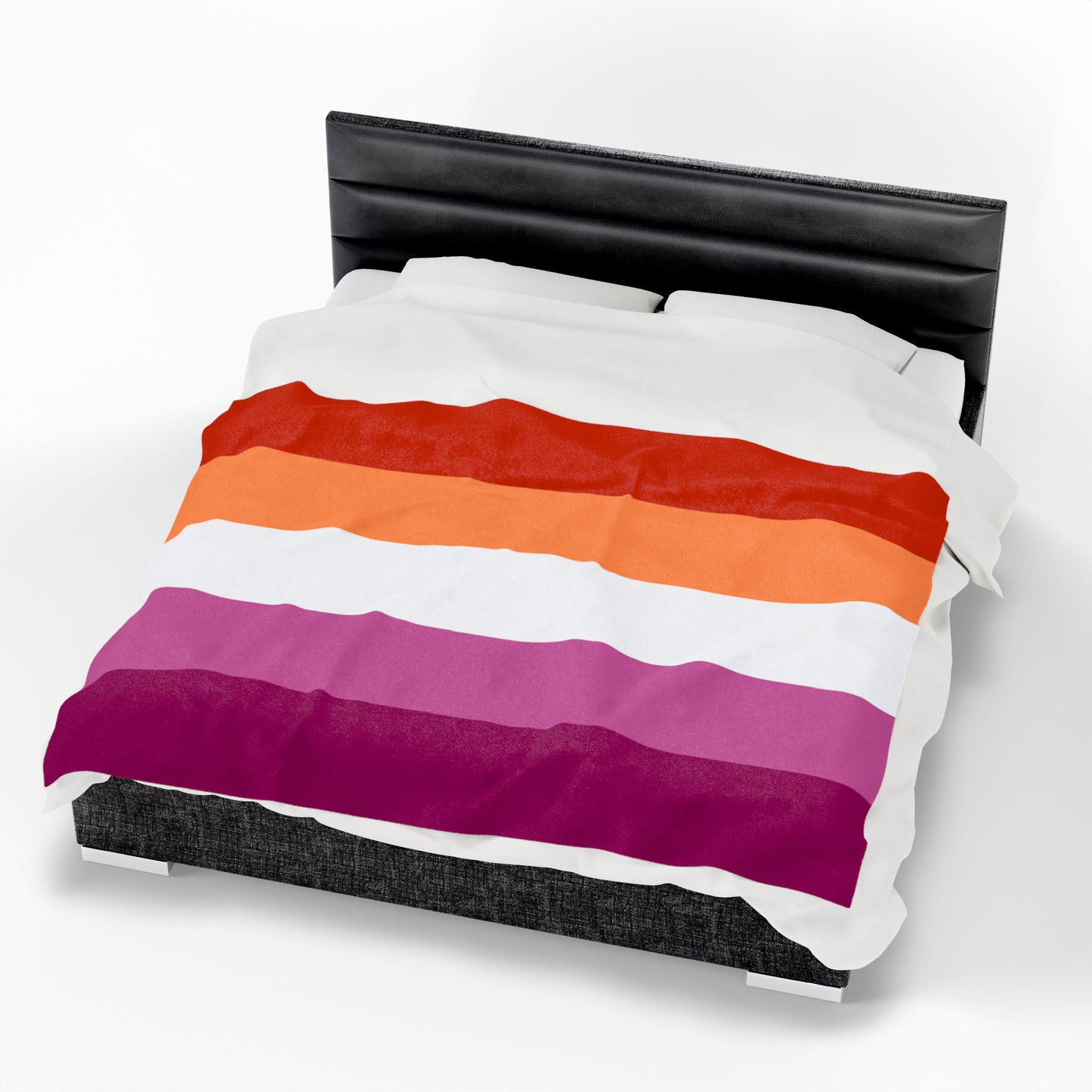Velveteen Plush Lesbian Sunset Pride Flag Blanket