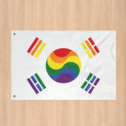 South Korea Rainbow Pride Flag with Grommets