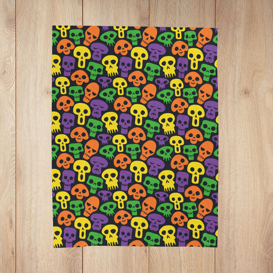 Halloween Skulls Velveteen Plush Blanket