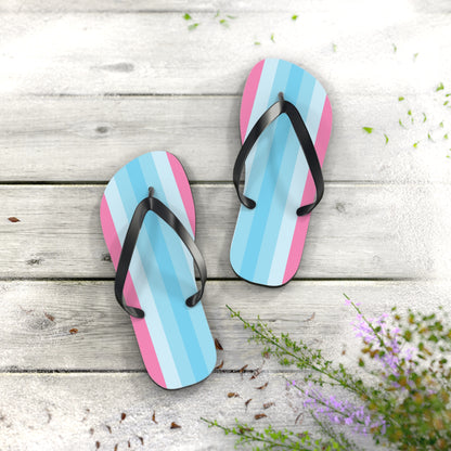M Black sole Transmasculine Pride Flip Flops