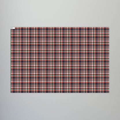 Christmas Navy & Orange Chicago IL Plaid Gift Wrapping Paper Roll