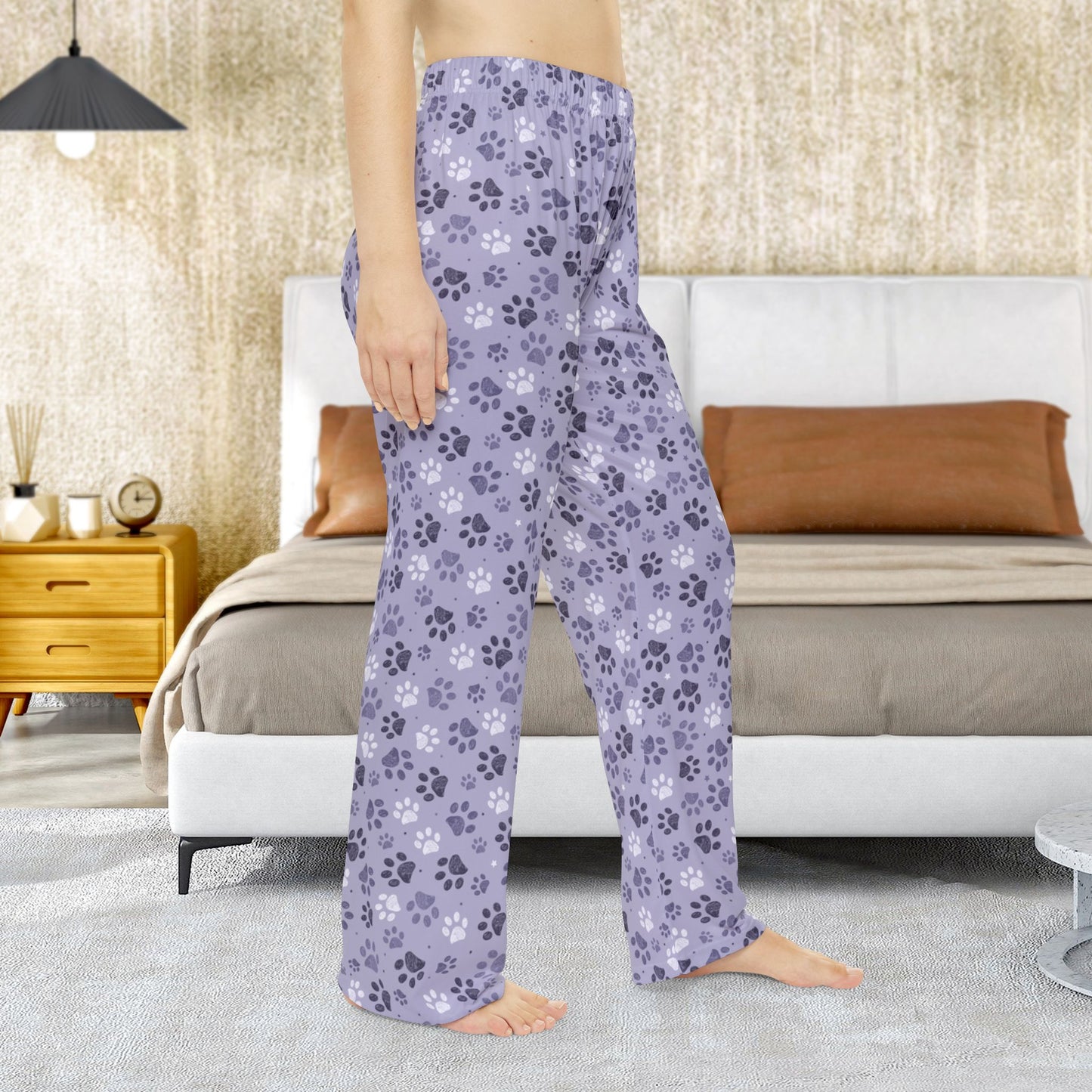 Women’s Lavender Paw Prints Pajama Pants