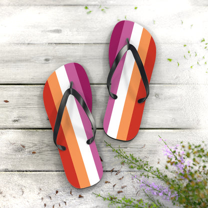 XL Black sole Lesbian Pride Flip Flops