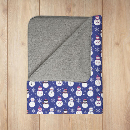 Genderfluid Pride Snowman Fleece Sherpa Blanket