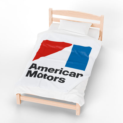 Velveteen Plush AMC Logo White Blanket