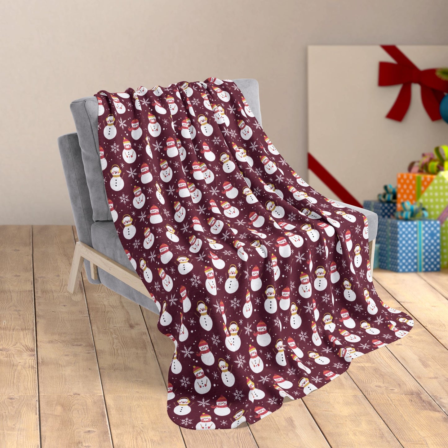 50" × 60" Non-Binary Girl Pride Snowman Fleece Sherpa Blanket