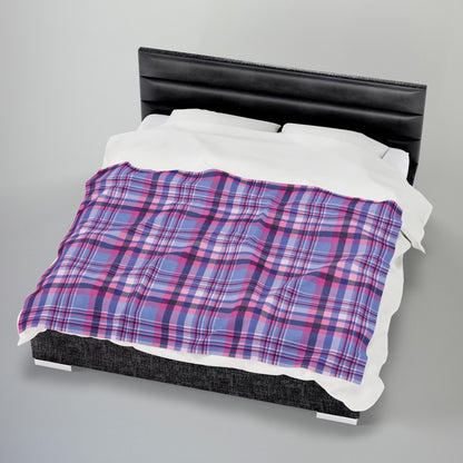 Omnisexual Plaid Velveteen Plush Blanket