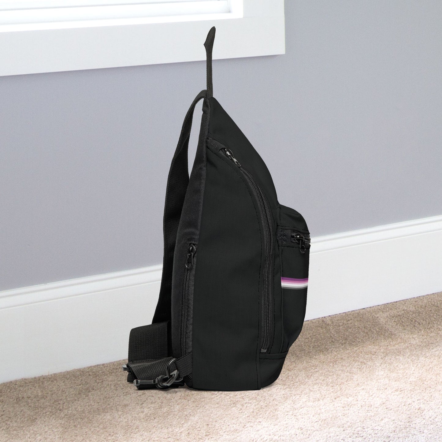 Straight Queer Pride Black Minimalist Cross Body Sling Bag