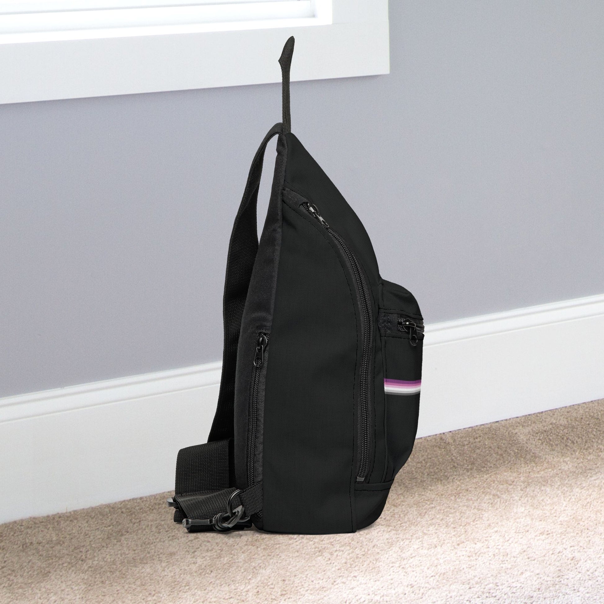 Straight Queer Pride Black Minimalist Cross Body Sling Bag
