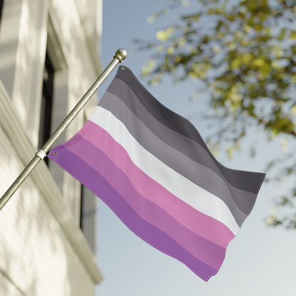 24'' × 36'' Petalsexual Grey Double-Sided Pride Flag with Grommets